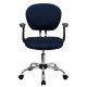 Mid-Back Navy Mesh Task Chair with Arms and Chrome Base