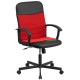 Mid-Back Black Vinyl Task Chair with Red Mesh Inserts