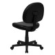 Mid-Back Black Leather Ergonomic Task Chair