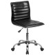 Mid-Back Armless Black Ribbed Designer Task Chair