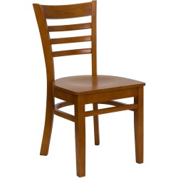 Cherry Finished Ladder Back Wooden Restaurant Chair
