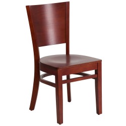 Chimera Collection Solid Back Mahogany Wooden Restaurant Chair