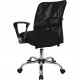 Mid-Back Black Mesh Computer Chair with Chrome Finished Base