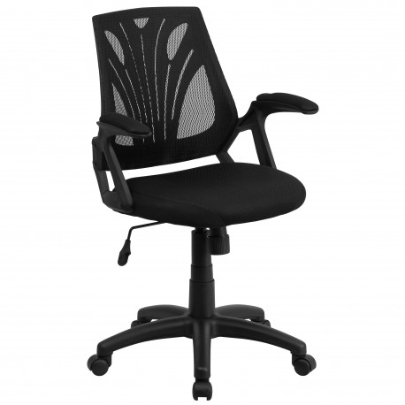 Mid-Back Black Mesh Chair with Mesh Seat