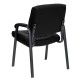 Black Leather Executive Side Chair with Titanium Frame Finish