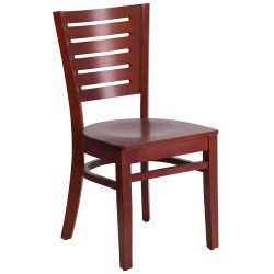 Fervent Collection Slat Back Mahogany Wooden Restaurant Chair