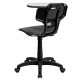 Black Mobile Task Chair with Swivel Tablet Arm