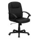 Mid-Back Black Leather Executive Swivel Office Chair