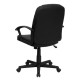 Mid-Back Black Leather Executive Swivel Office Chair