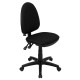 Mid-Back Black Fabric Multi-Functional Task Chair with Adjustable Lumbar Support