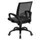 Mid-Back Black Mesh Computer Chair with Black Leather Seat