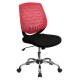 Mid-Back Red Designer Back Task Chair with Chrome Base