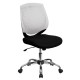 Mid-Back White Designer Back Task Chair with Chrome Base