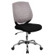 Mid-Back Gray Designer Back Task Chair with Chrome Base