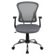 Mid-Back Gray Mesh Office Chair with Chrome Finished Base