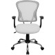 Mid-Back White Mesh Office Chair with Chrome Finished Base