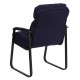 Navy Microfiber Executive Side Chair with Sled Base