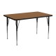 24''W x 48''L Rectangular Activity Table with Oak Thermal Fused Laminate Top and Standard Height Adjustable Legs