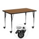 Mobile 24''W x 48''L Rectangular Activity Table with Oak Thermal Fused Laminate Top and Standard Height Adjustable Legs