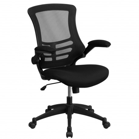 Mid-Back Black Mesh Chair with Nylon Base