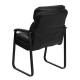 Black Leather Executive Side Chair with Sled Base