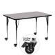 Mobile 24''W x 48''L Rectangular Activity Table with Grey Thermal Fused Laminate Top and Standard Height Adjustable Legs