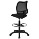 Mid-Back Mesh Drafting Stool with Black Fabric Seat