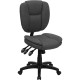 Mid-Back Gray Fabric Multi-Functional Ergonomic Task Chair