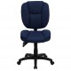 Mid-Back Navy Blue Fabric Multi-Functional Ergonomic Task Chair