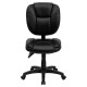 Mid-Back Black Leather Multi-Functional Ergonomic Task Chair