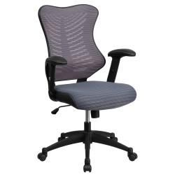 High Back Gray Mesh Chair with Nylon Base