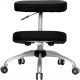 Mobile Ergonomic Kneeling Chair in Black Fabric with Silver Powder Coated Frame