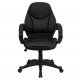 Mid-Back Black Leather Contemporary Office Chair