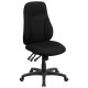 High Back Black Fabric Multi-Functional Ergonomic Chair