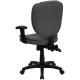 Mid-Back Gray Fabric Multi-Functional Ergonomic Task Chair with Arms
