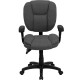 Mid-Back Gray Fabric Multi-Functional Ergonomic Task Chair with Arms