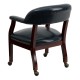 Navy Vinyl Luxurious Conference Chair with Casters