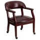 Oxblood Vinyl Luxurious Conference Chair with Casters