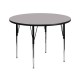 42'' Round Activity Table with Grey Thermal Fused Laminate Top and Standard Height Adjustable Legs