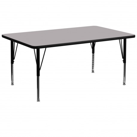 30''W x 72''L Rectangular Activity Table with Grey Thermal Fused Laminate Top and Height Adjustable Pre-School Legs
