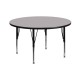 42'' Round Activity Table with Grey Thermal Fused Laminate Top and Height Adjustable Pre-School Legs