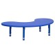 35''W x 65''L Height Adjustable Half-Moon Blue Plastic Activity Table