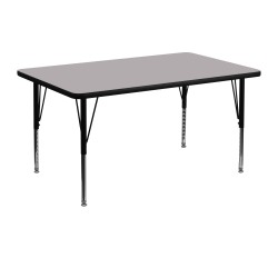 30''W x 48''L Rectangular Activity Table with Grey Thermal Fused Laminate Top and Height Adjustable Pre-School Legs