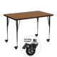 Mobile 30''W x 48''L Rectangular Activity Table with Oak Thermal Fused Laminate Top and Standard Height Adjustable Legs