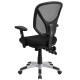 Mid-Back Black Mesh Chair with Triple Paddle Control and Height Adjustable Arms