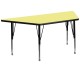 30''W x 60''L Trapezoid Activity Table with Yellow Thermal Fused Laminate Top and Height Adjustable Pre-School Legs