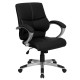 Mid-Back Black Leather Contemporary Manager's Office Chair