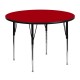 48'' Round Activity Table with Red Thermal Fused Laminate Top and Standard Height Adjustable Legs