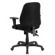 Mid-Back Black Fabric Multi-Functional Ergonomic Chair with Height Adjustable Arms with Height Adjustable Arms