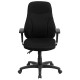 High Back Black Fabric Multi-Functional Ergonomic Chair with Height Adjustable Arms